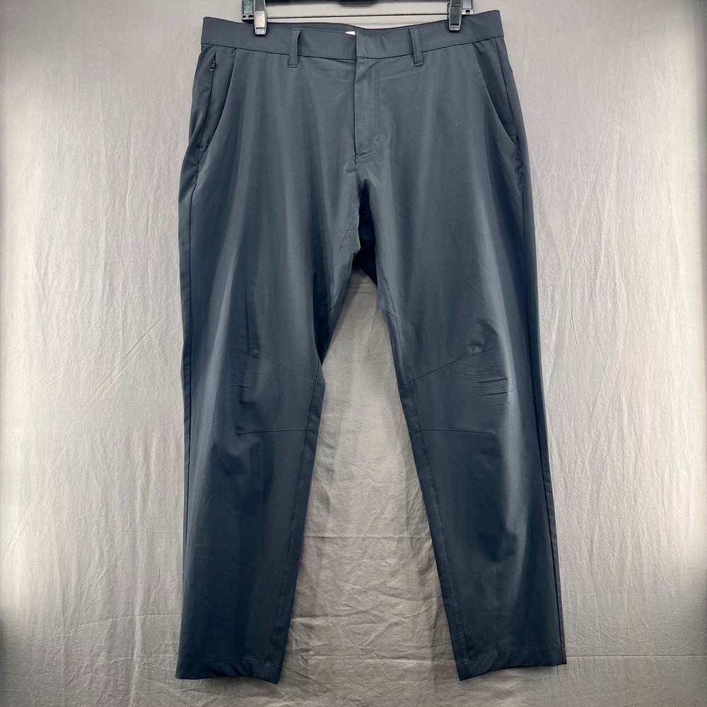 Fabletics Mens Only-Daily Pants Black Technical Stretch Chino Classic Sz 35x32